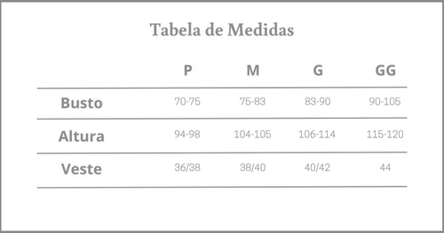 tabela de medidas
